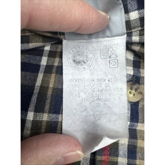 VTG Men’s Carhartt Plaid Button Up Long Sleeve Thick Work Shirt See Measurements - Picture 6 of 8